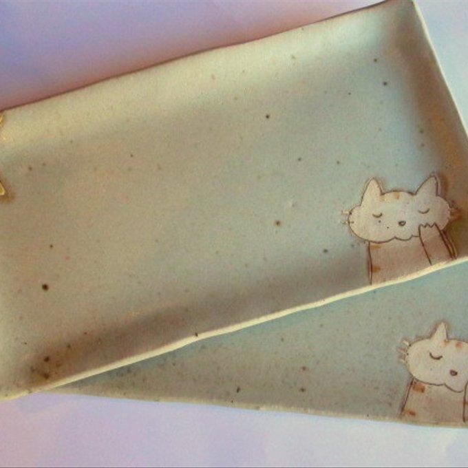 再入荷！＊長田恵＊ネコとお月さま＊長皿 - MAMENEKO2'S GALLERY