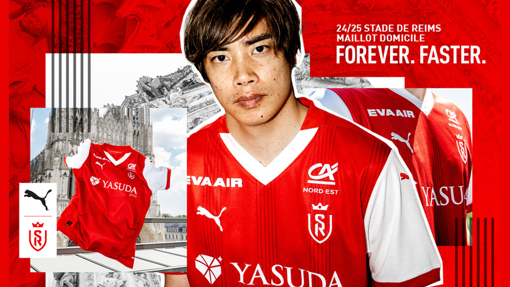 伊東純也が今年もモデル！スタッド・ランスが2024-25新ユニフォームを