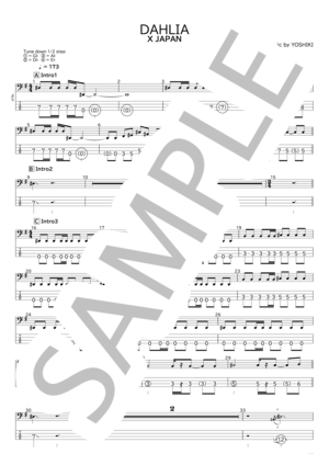 楽譜】DAHLIA / X JAPAN (エレキベース / 初〜中級) - Piascore 楽譜ストア