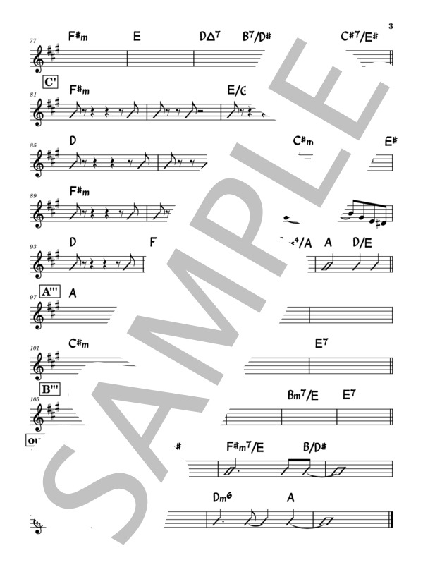 楽譜】 バンド用コード譜 KEY=A / 松田 聖子 (その他 / その他