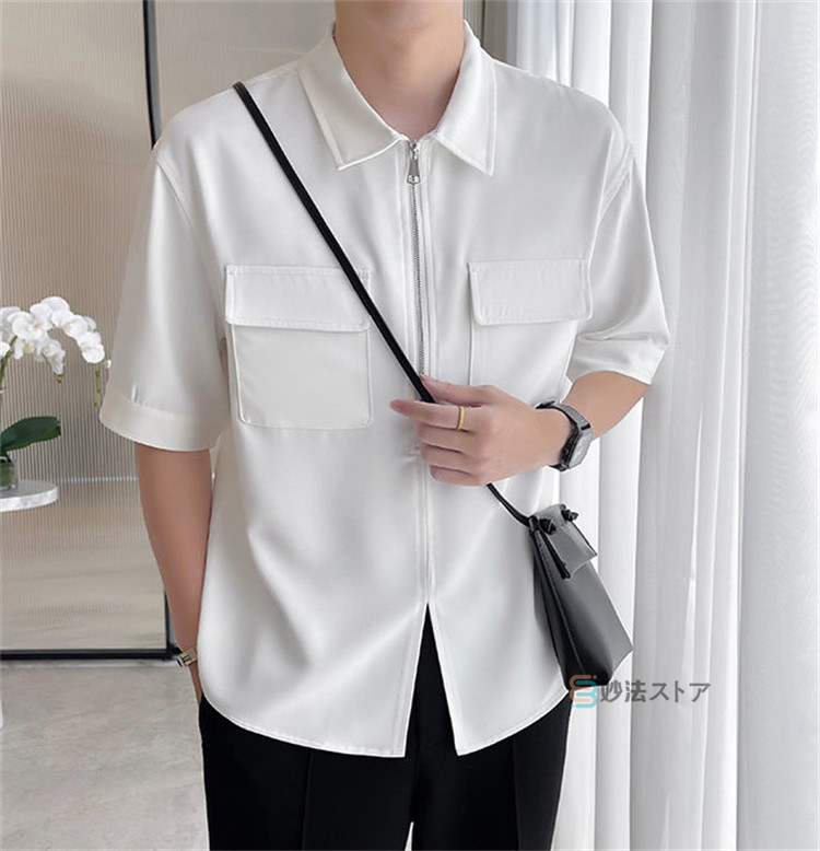 楽天市場】ハーフZIP ジップアップシャツ メンズ プルオーバー ハーフ