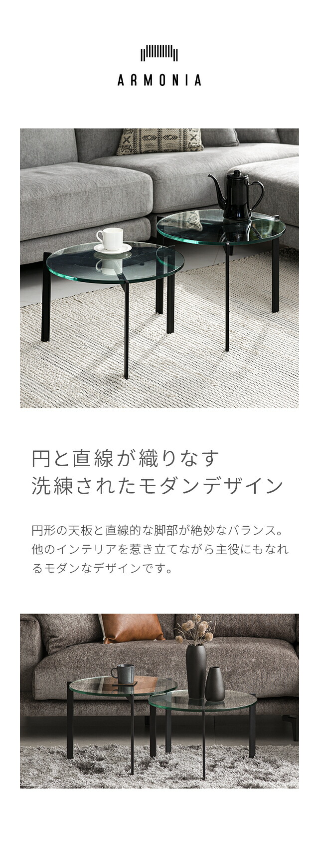 ブラックオーガニック形状センターテーブル【003】 ブラック