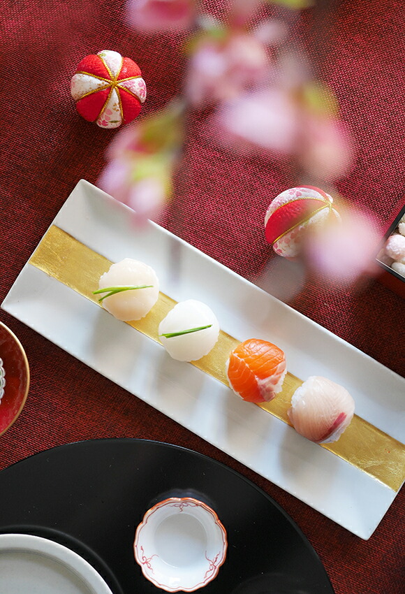 白皿 金飾陶里 第31集 石割金彩正角皿12枚⓶