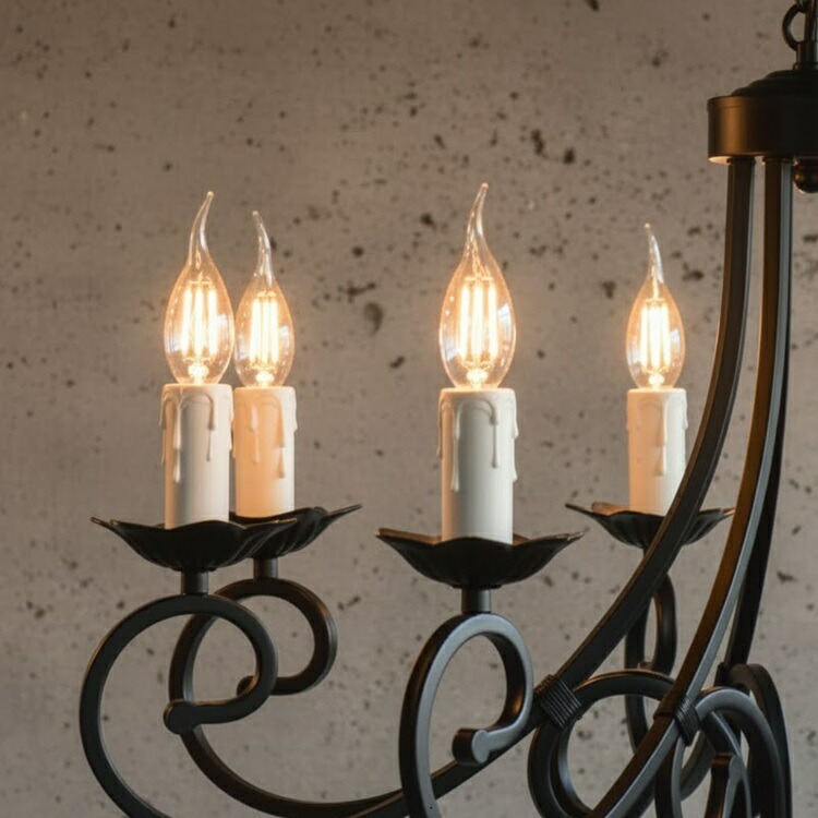 楽天市場】照明 シャンデリア 8灯【リリィ8L】つや消し黒 マット