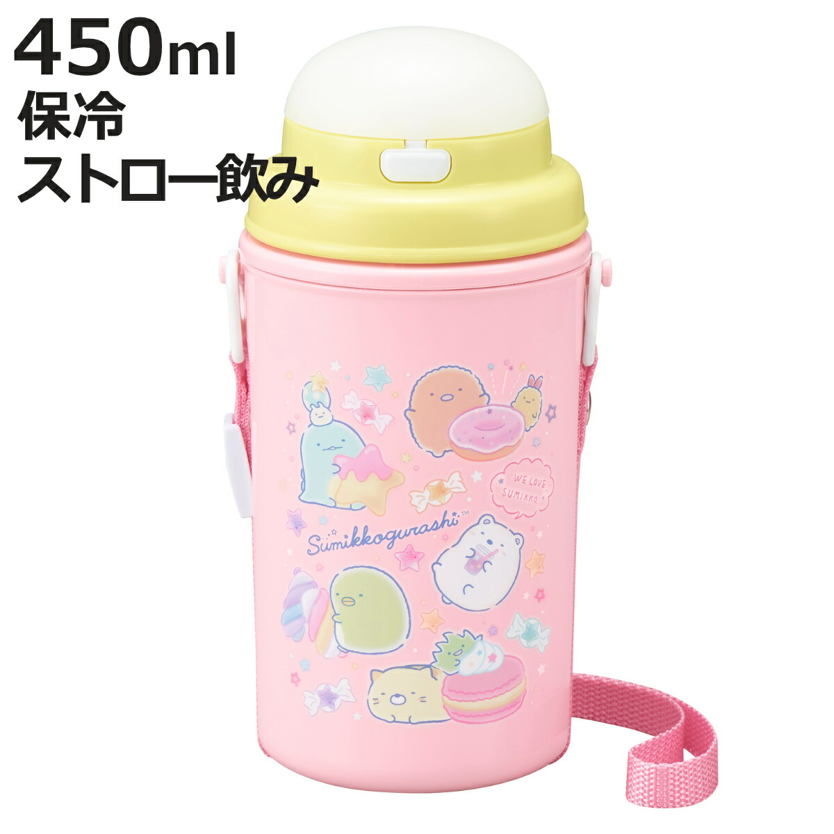 楽天市場】水筒 プラスチック ストロー 軽量 ハローキティ サクラ