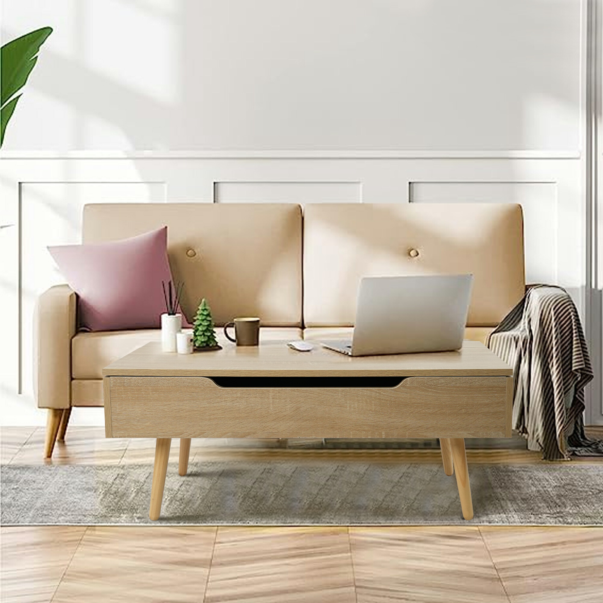 楽天市場】ローテーブル 昇降 センター テーブル 木製 昇降式 リビング