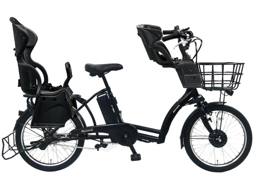3人乗りセット 前後シート付 子供乗せ 電動自転車 8.7Ah ぺーブメント