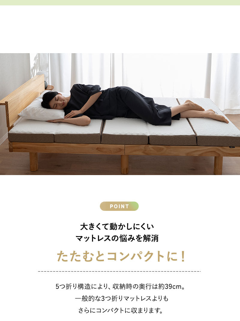 楽天市場】折りたたみ マットレス シングル 5つ折り コンパクト バッグ