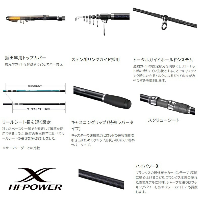 楽天市場】シマノ 25サーフチェイサー テレスコピック 25-405T / 投げ