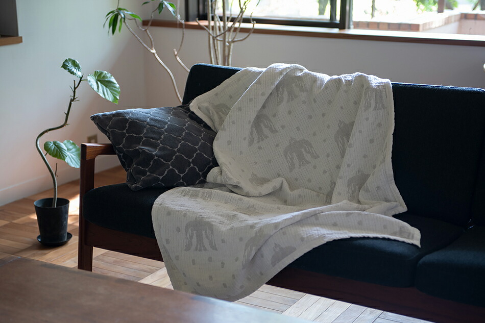 birds in the snow リネン＆シュニールコットンブランケット