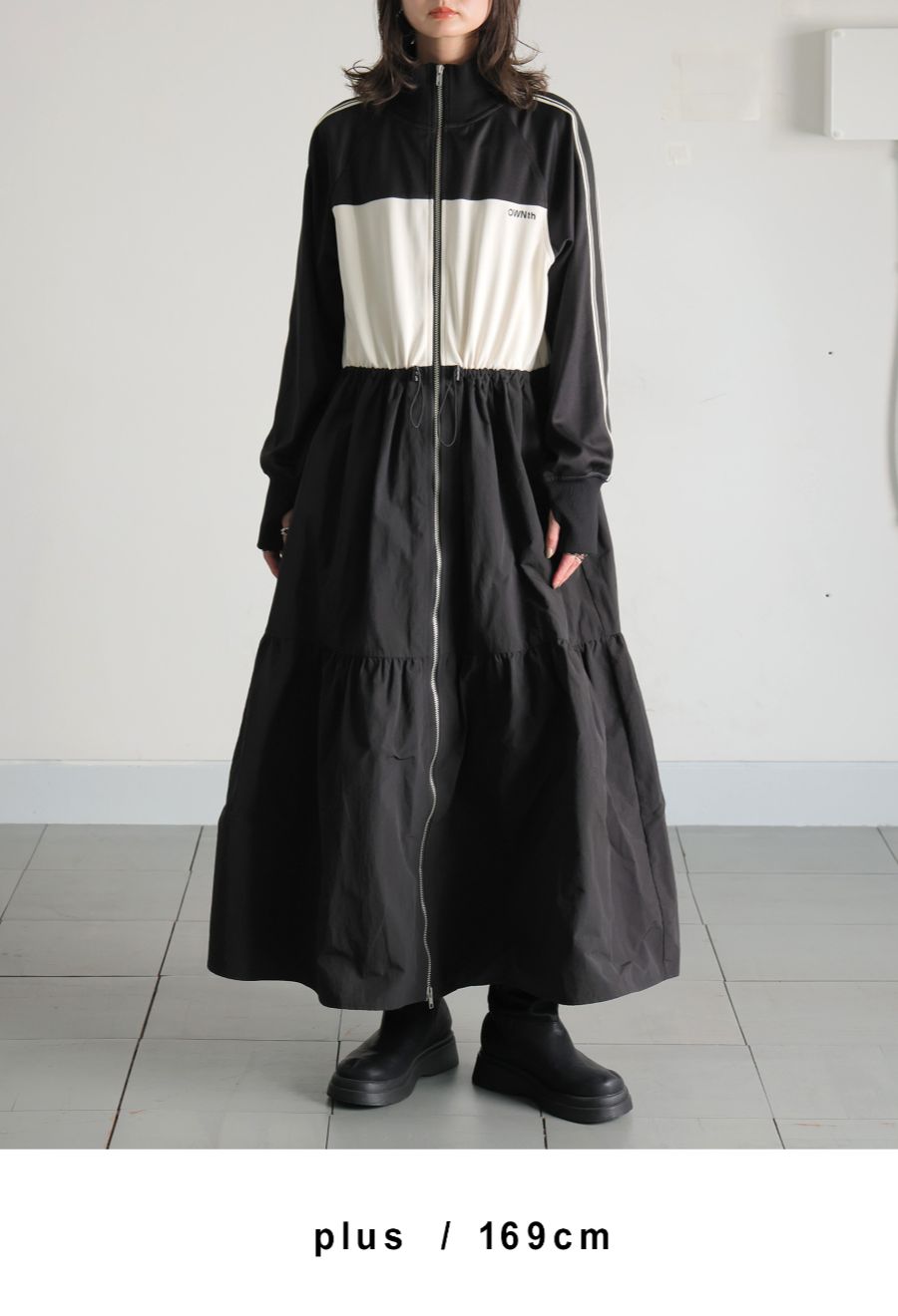 ライン切替 ワンピース レディース ロング 長袖 送料無料・再入荷