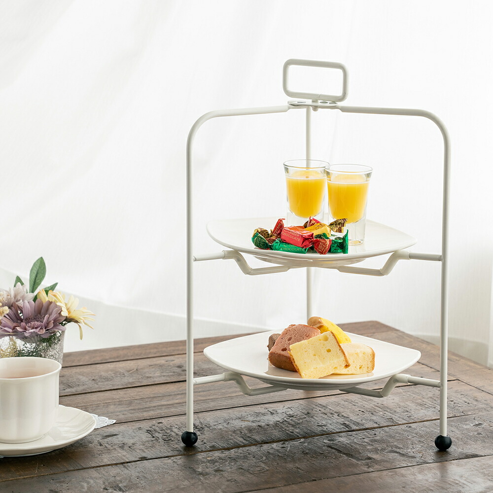 楽天市場】折りたたみ ケーキスタンド ビストロ プレートスタンド 2段