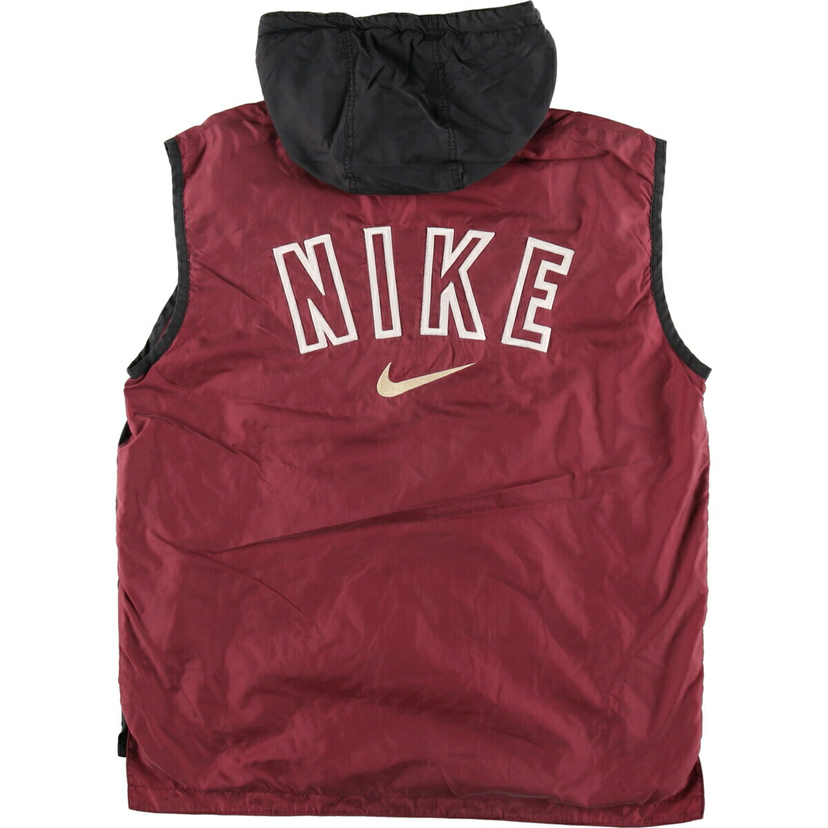 古着 90年代 ナイキ NIKE フード付き ナイロンベスト メンズS相当
