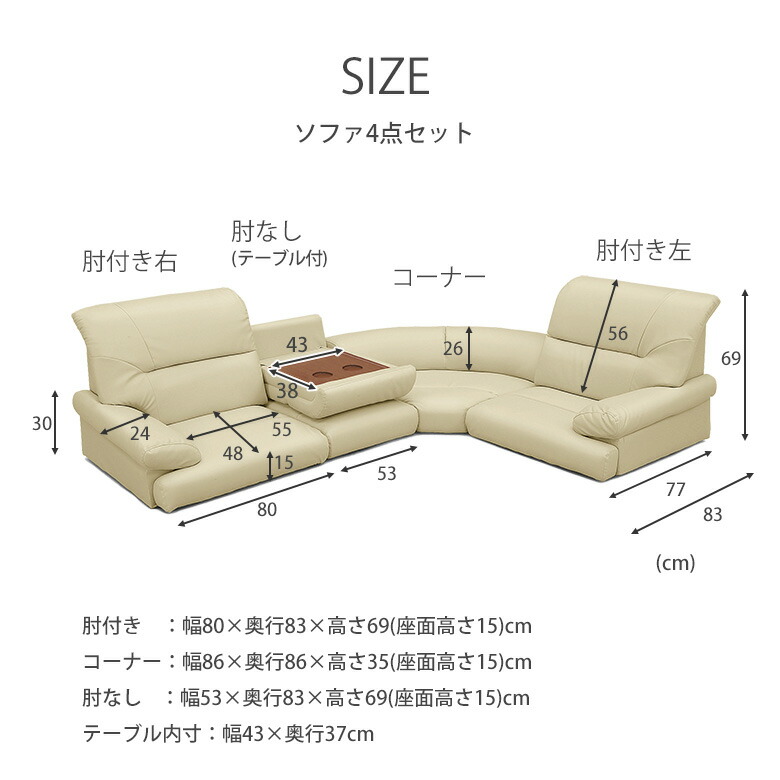 楽天市場】ローコーナーソファ コーナー ソファ4点セット 【テーブル