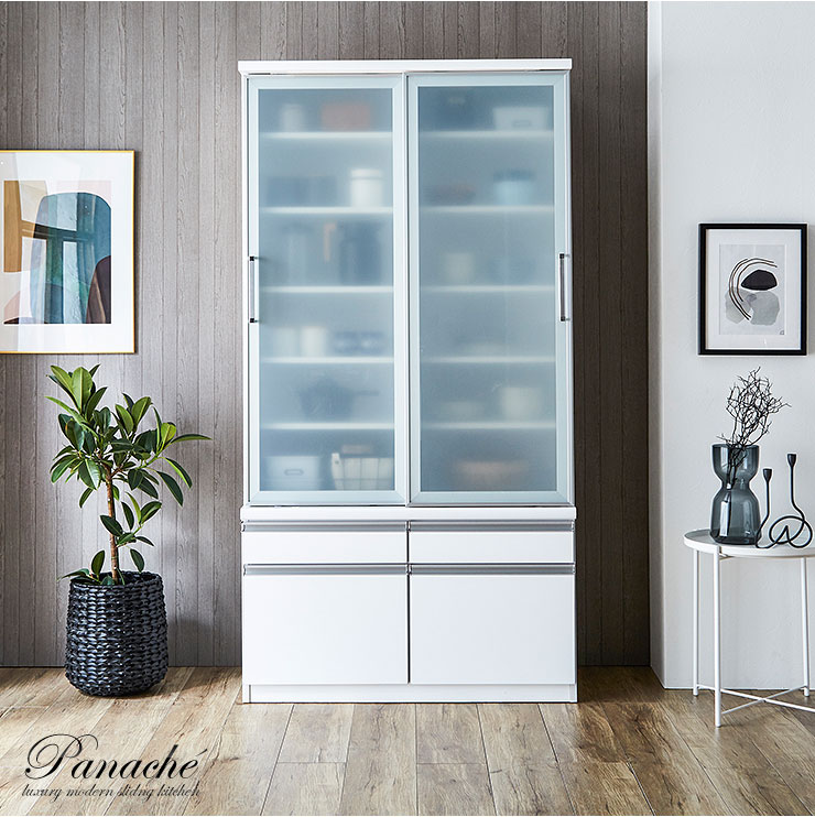 楽天市場】☆10%OFF☆ 食器棚 大川家具 収納 引き戸 スライド 完成品