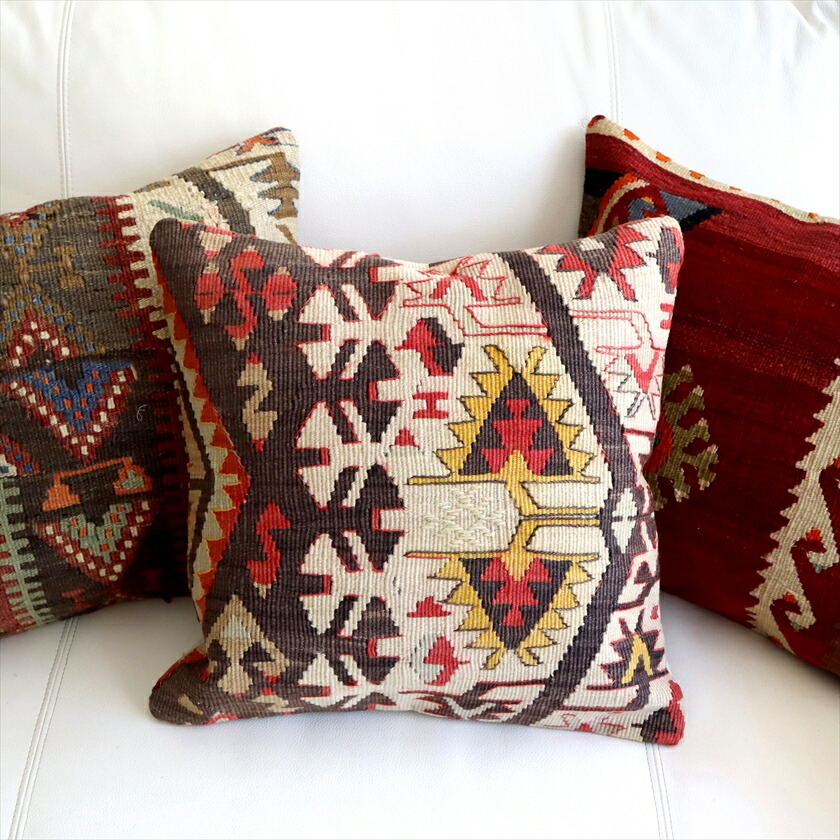 楽天市場】オールドキリム クッションカバー 40×40cm 3枚セット