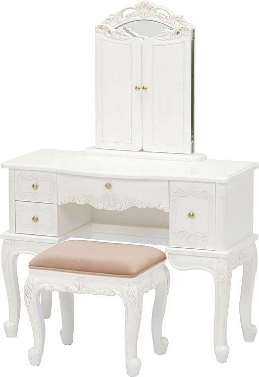 楽天市場】VIOLETTA ヴィオレッタ ドレッサー スツールセット 三面鏡