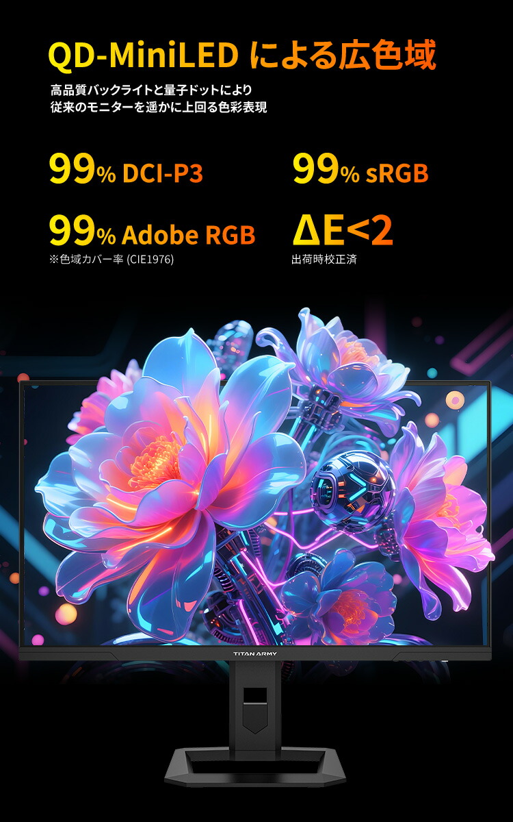 TITAN ARMY 27インチ 量子ドット MiniLED HDR1400相当 4K@170Hz