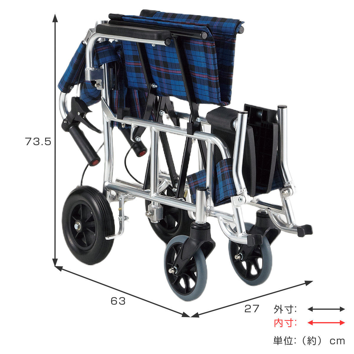 楽天市場】車いす ピロプラス 介助式 背折れタイプ 座面幅38cm