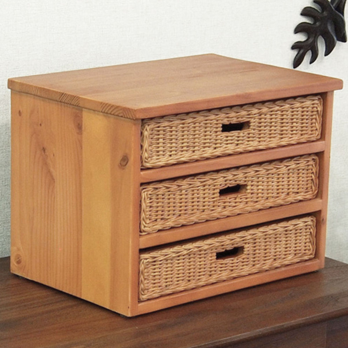 楽天市場】ミニチェスト 3段 A4収納 籐飾り引出し 幅38cm （ 送料無料