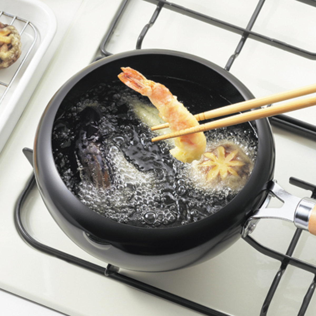 楽天市場】片手天ぷら鍋 20cm IH対応 蓋付き ラルス 油はねしにくい