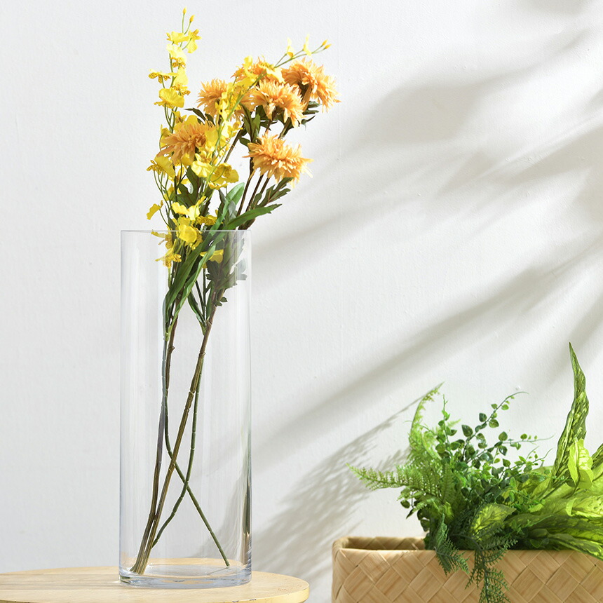 楽天市場】花瓶 ガラス フラワーベース 大きい 円柱 ガラス花瓶 ロング