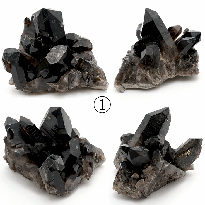 ミニクラスター 結晶 漆黒 インテリア オブジェ コレクション 風水