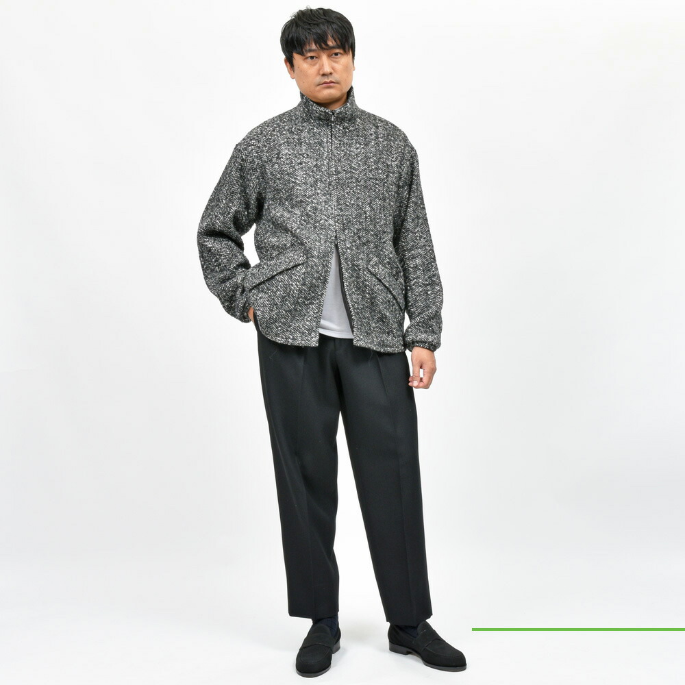 HEUGN（ユーゲン）BILLY ウールヘリンボーンツィードスタンドカラー