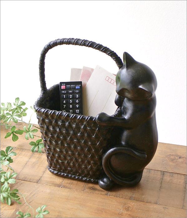 楽天市場】バスケット 編み籠 かご 猫 鉢カバー デザイン ねこ ネコ 猫