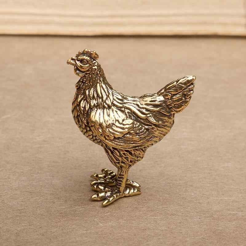 楽天市場】置物 真鍮製 ミニサイズ 動物 ニワトリ 古風 雄鶏 雌鶏
