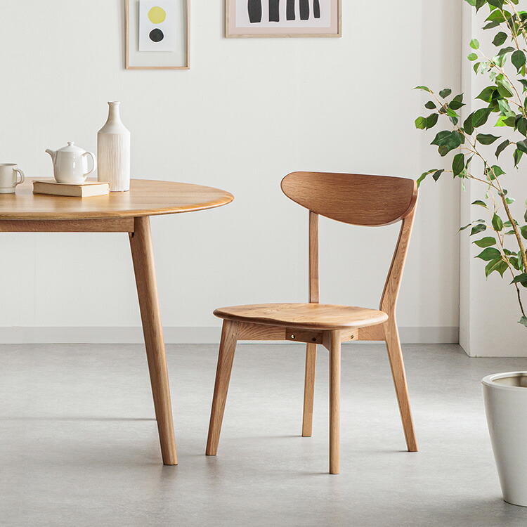 楽天市場】ダイニングチェア 2脚セット 北欧 板座 木製 無垢 オーク