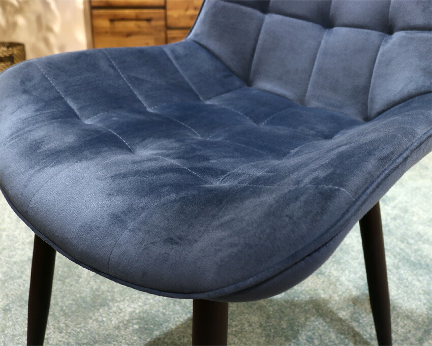 楽天市場】ダイニングチェア 2脚セット グレー ブルー アイアン ベロア