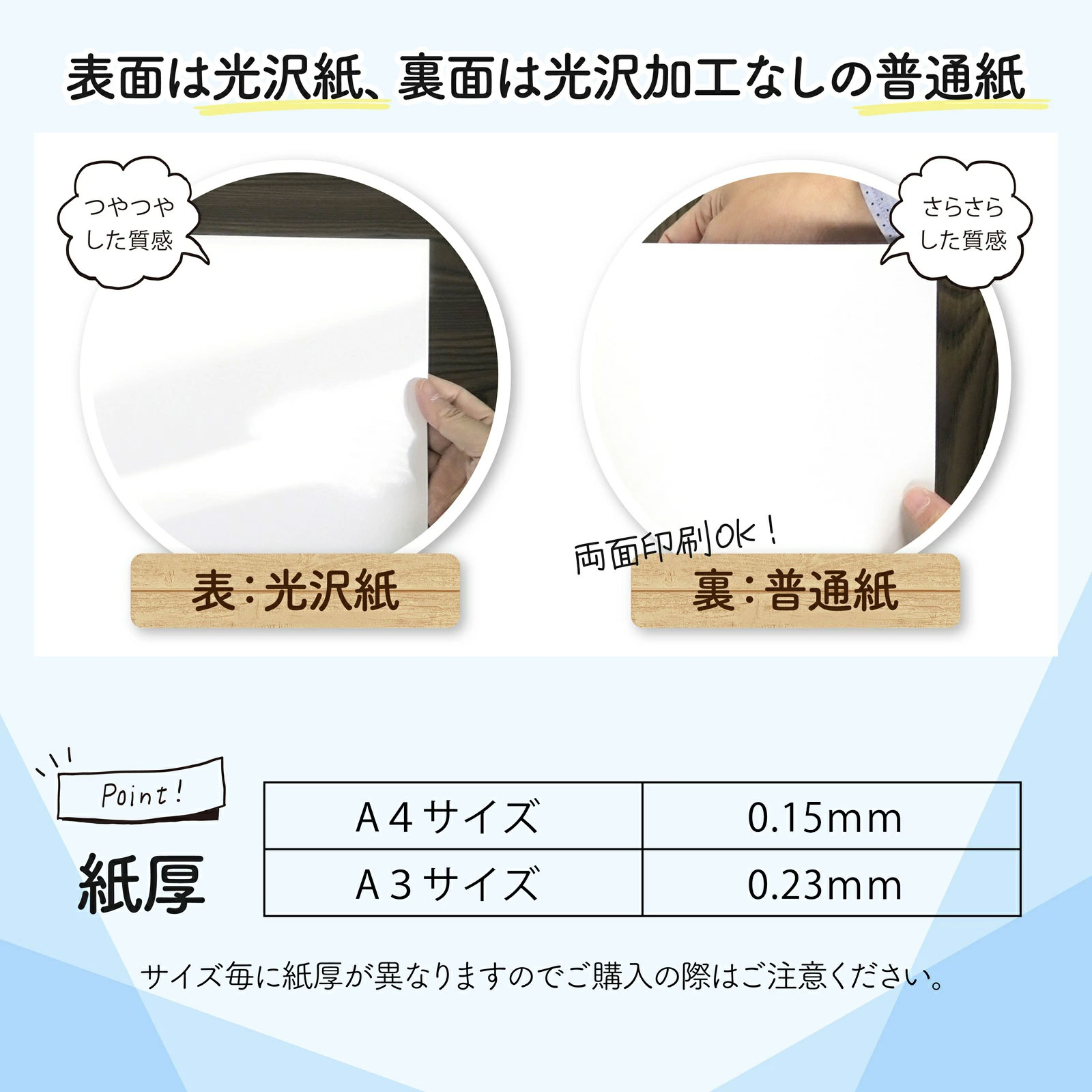 楽天市場】写真用紙 光沢紙 薄手 厚手 【 A4 / A3 サイズ 】 100枚