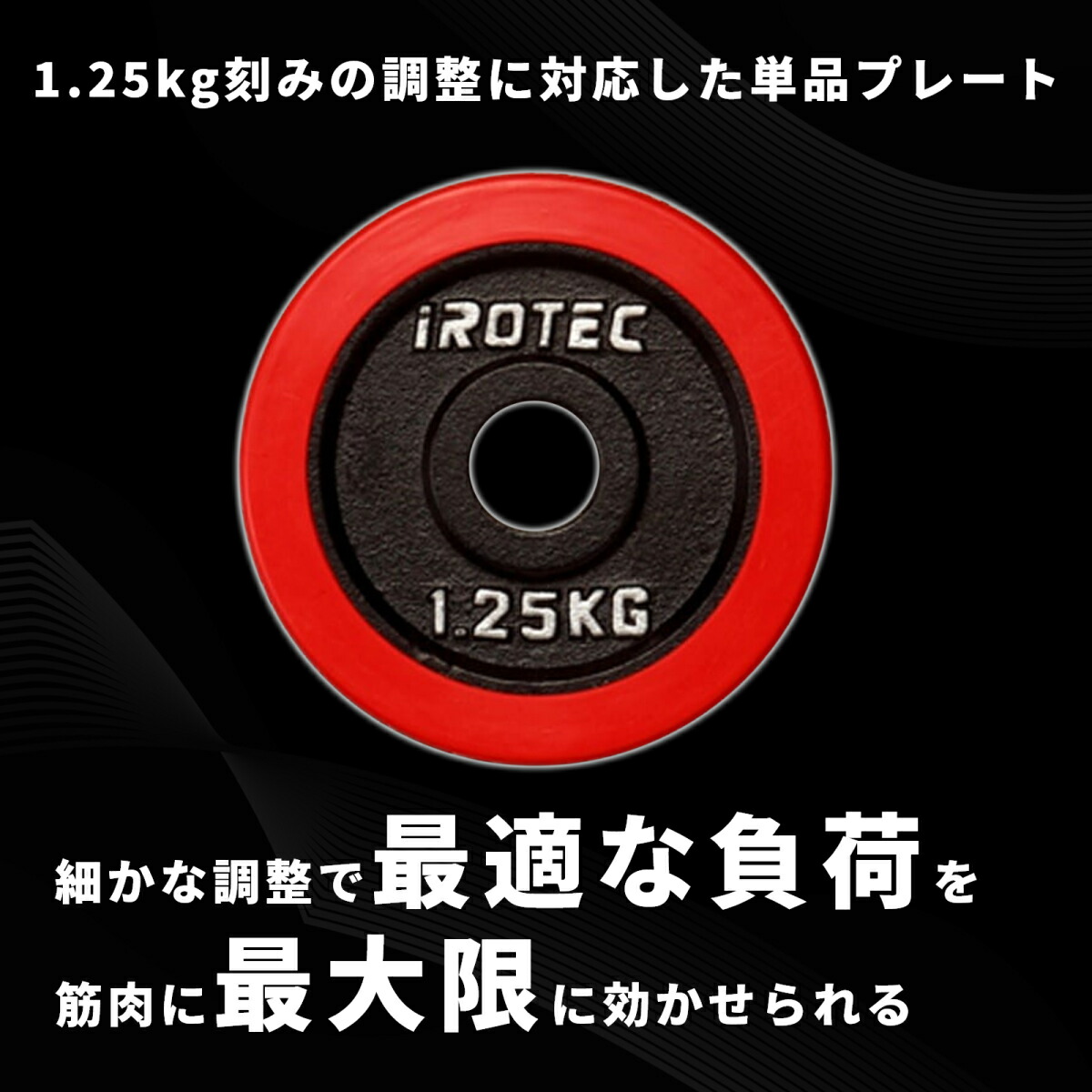 ラバープレート1.25kg(1枚)【穴径29mm】 IROTEC (アイロテック)