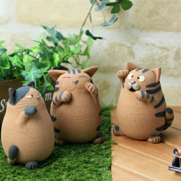 楽天市場】【送料無料】のらや 猫 置物「だるま猫」陶器 岩手 メーカー