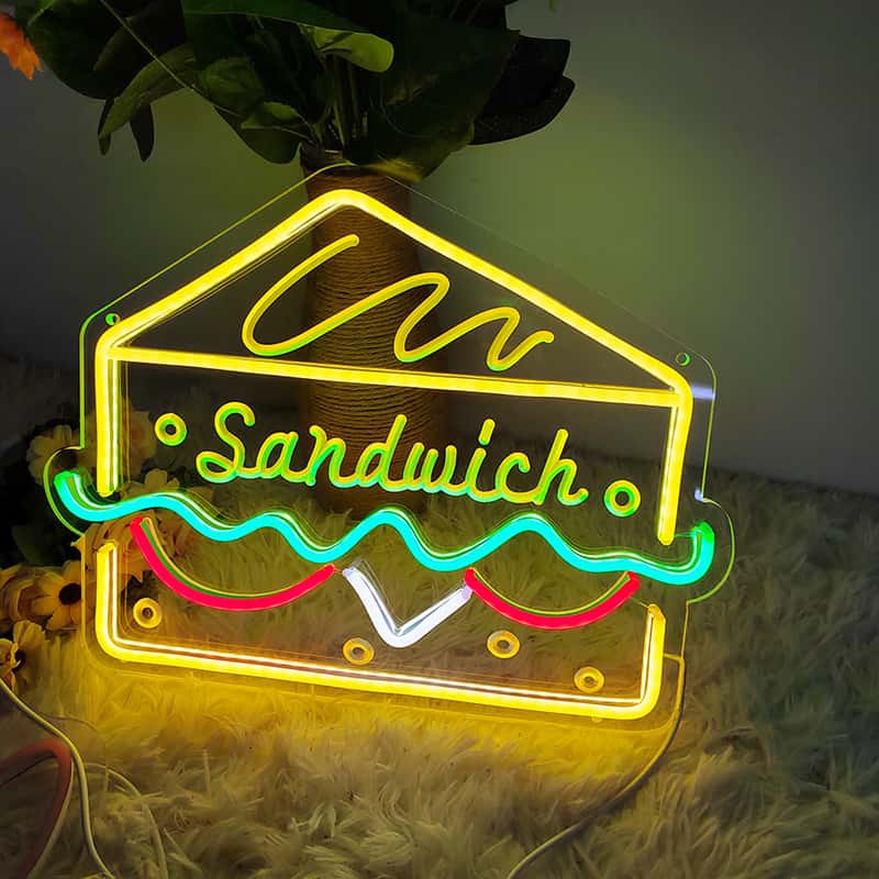 楽天市場】ネオンサイン ハンバーガー LEDネオンライト 壁掛け ネオン