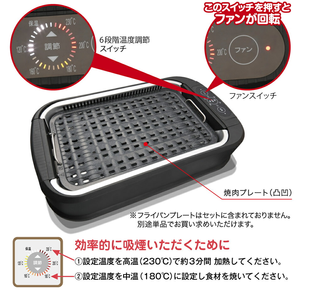 楽天市場】平面プレート付き スーパー吸煙グリル スモークリーンIII