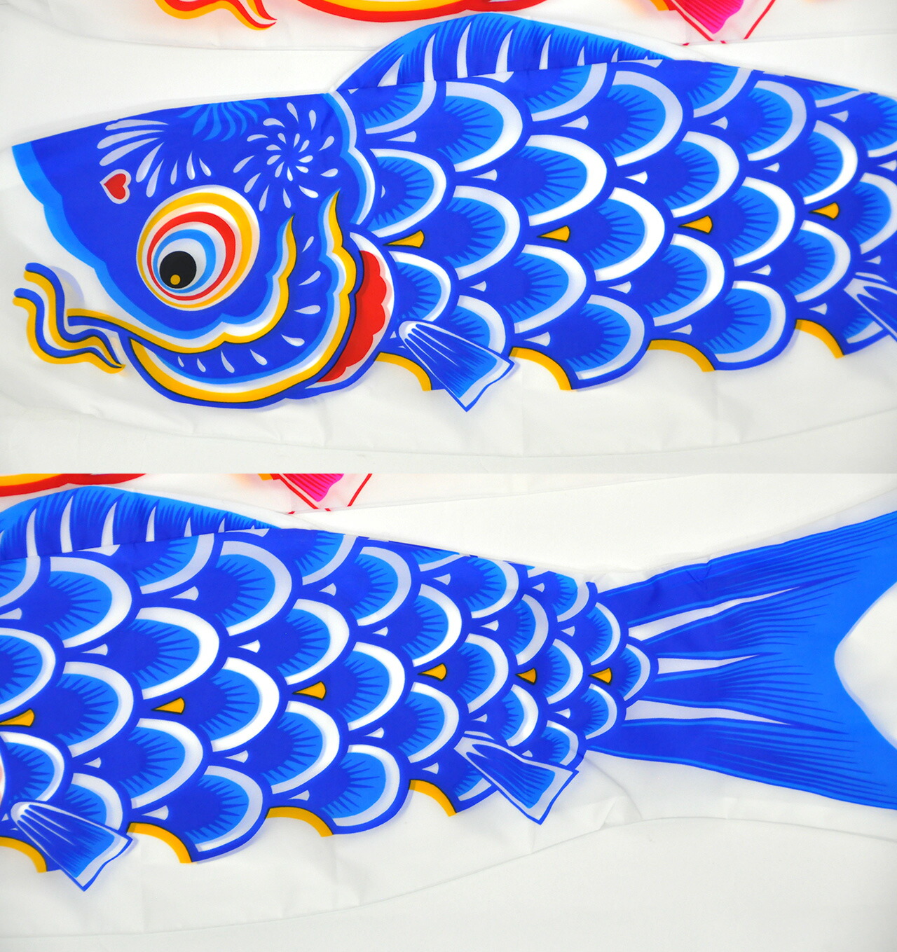 ロープを張るだけの楽々ガーランド鯉のぼり！矢車付☆羽龍1.5mセット