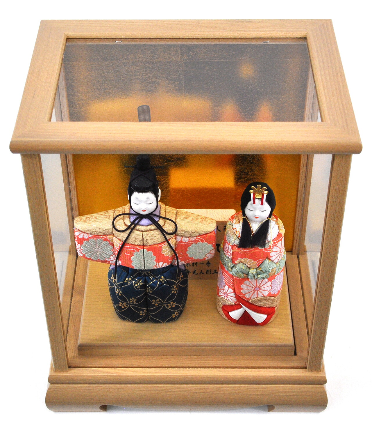 雛人形木目込立雛ケース飾りセット【P81426】 木村一秀作・神雛 白木の