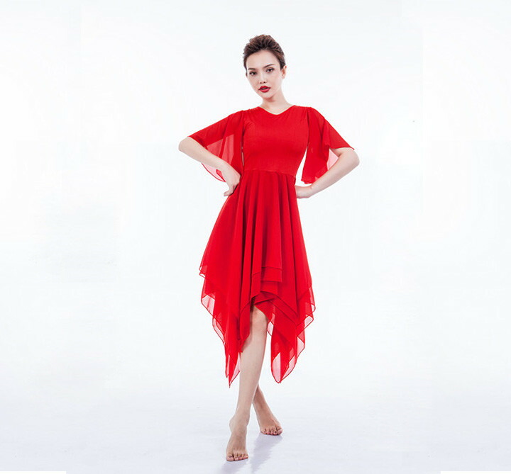 楽天市場】ラテンダンスワンピース 3色 白 黒 赤 無地 半袖 レディース