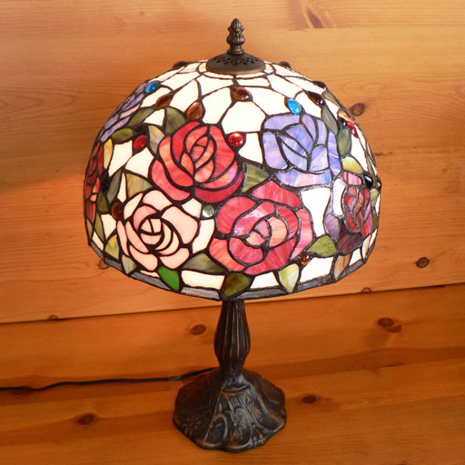 楽天市場】【送料無料】ステンドグラスランプ 薔薇の花 （ハーモニィ