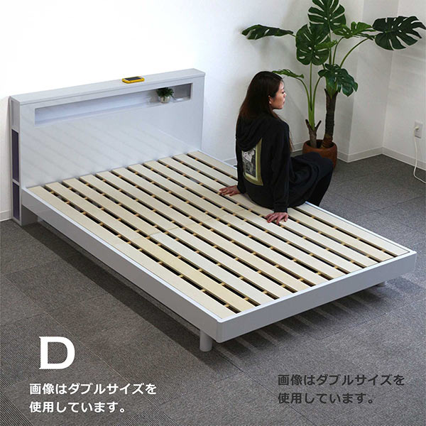 楽天市場】シングルベッド フレーム 宮付き 鏡面 白 すのこベッド