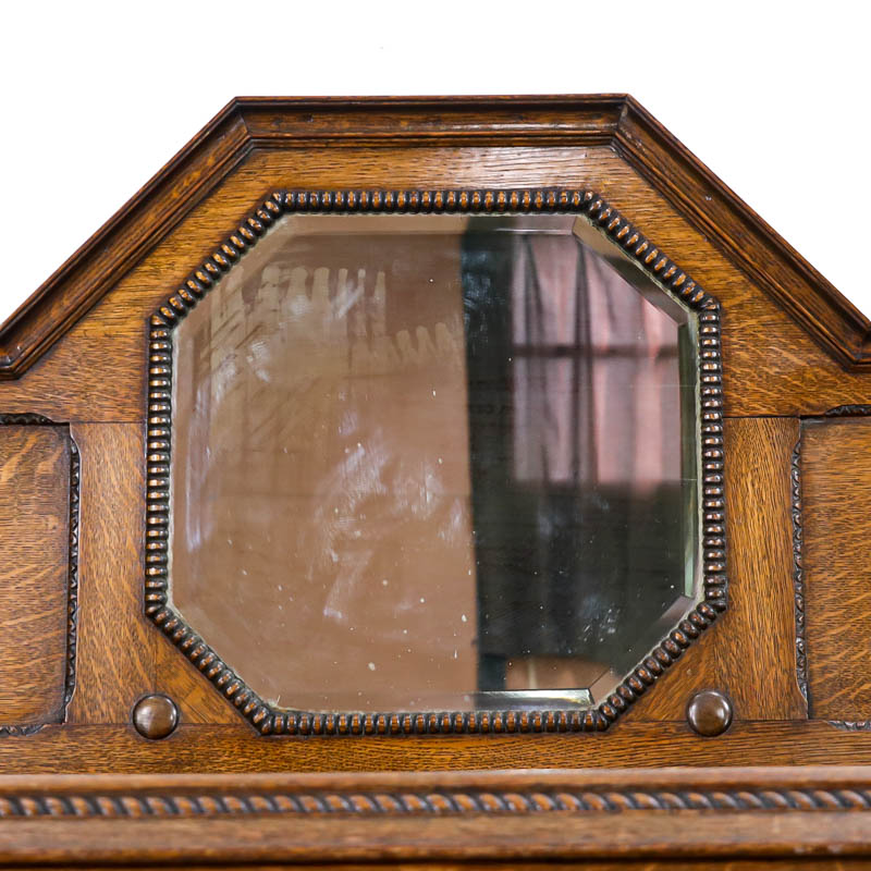 イギリスアンティーク ミラーバックサイドボード 収納家具 オーク材