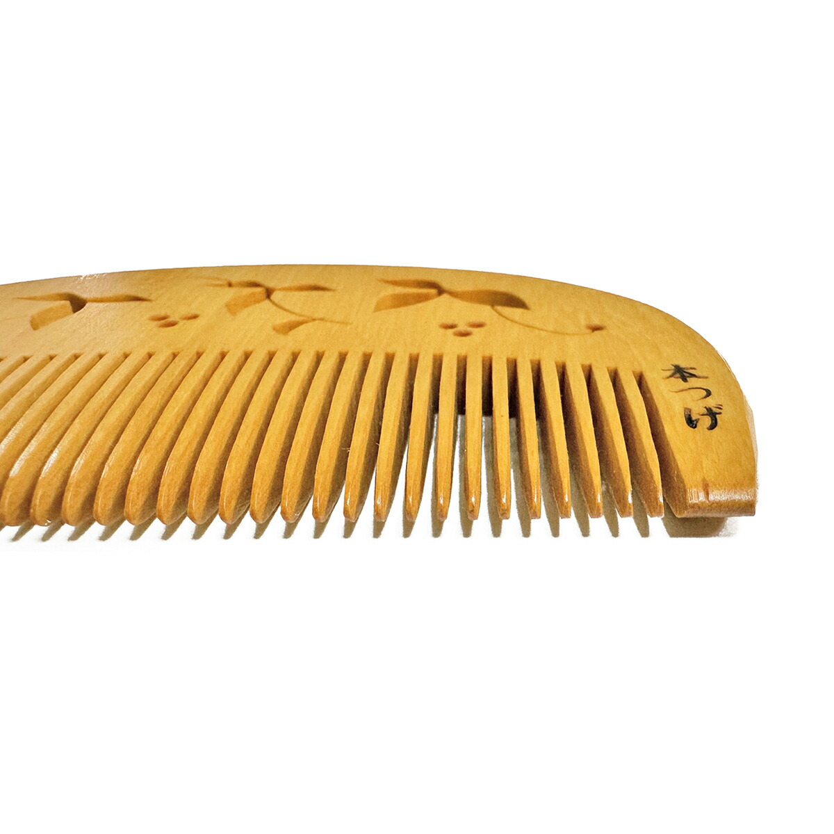 楽天市場】本つげ 上質仕上げ 半月（大）ツタの透かし彫り とかし櫛