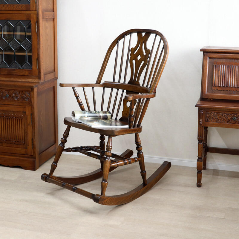 楽天市場】アンティークオーク ロッキングチェアアンティーク
