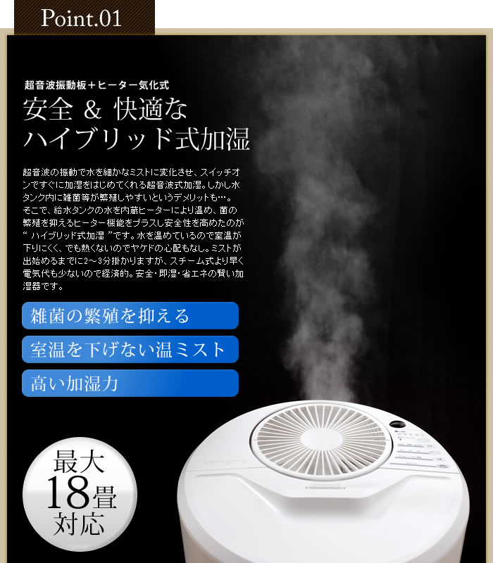 インテリアショップ roomy カモメ ハイブリット加湿器 kamomefan