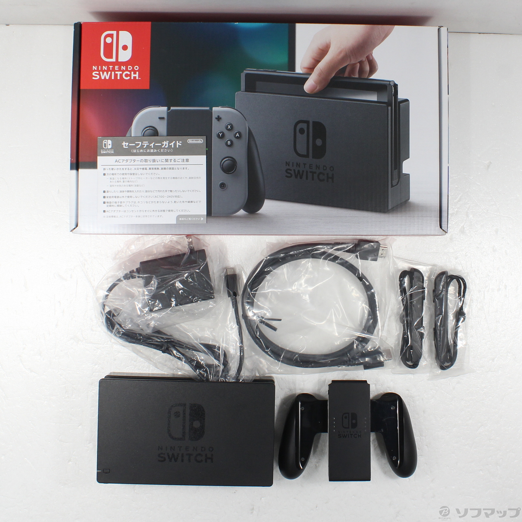 中古】Nintendo Switch Joy-Con (L) ／ (R) グレー [2133064285170