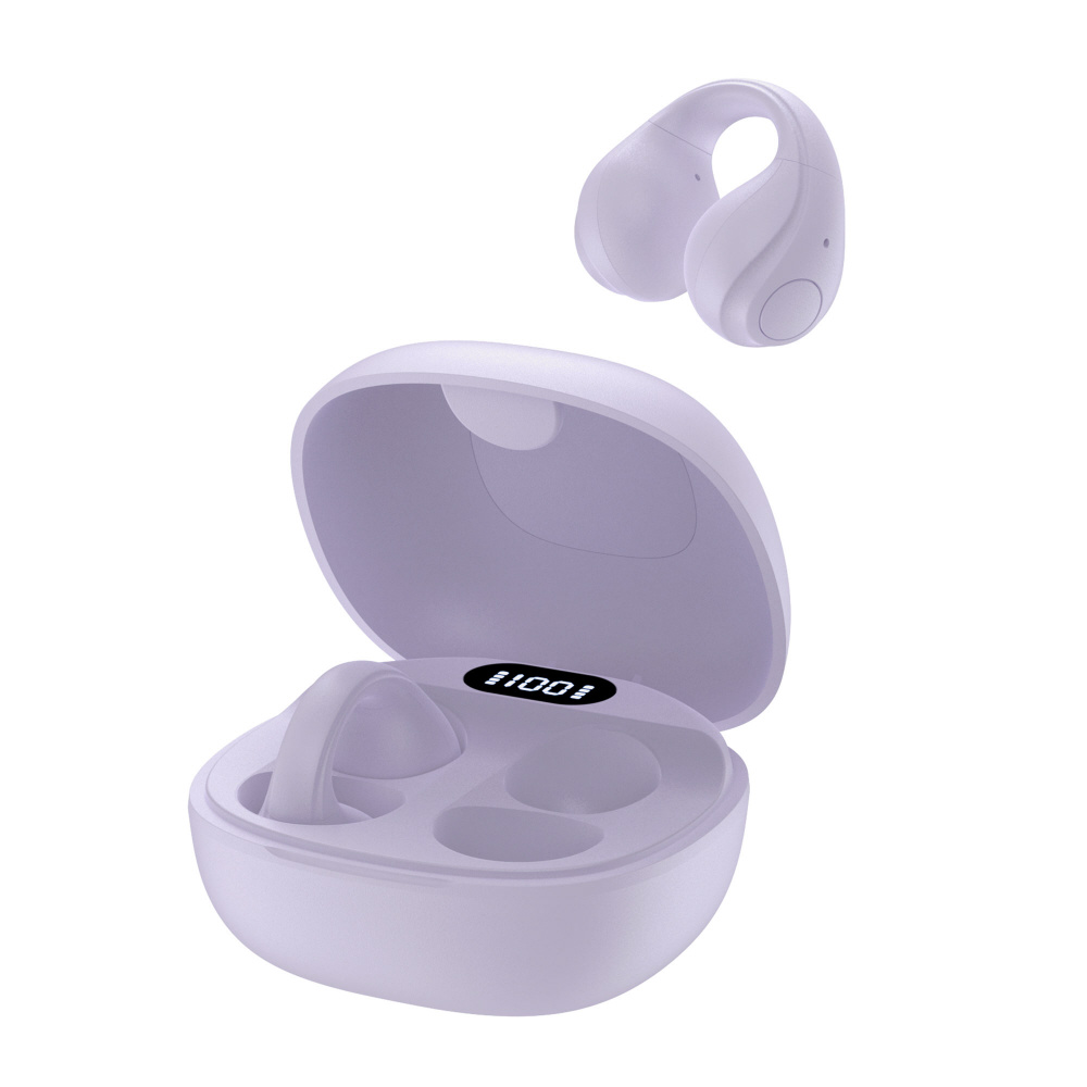 オープンイヤーワイヤレスイヤホン イヤーカフタイプ パープル GH-OWSB