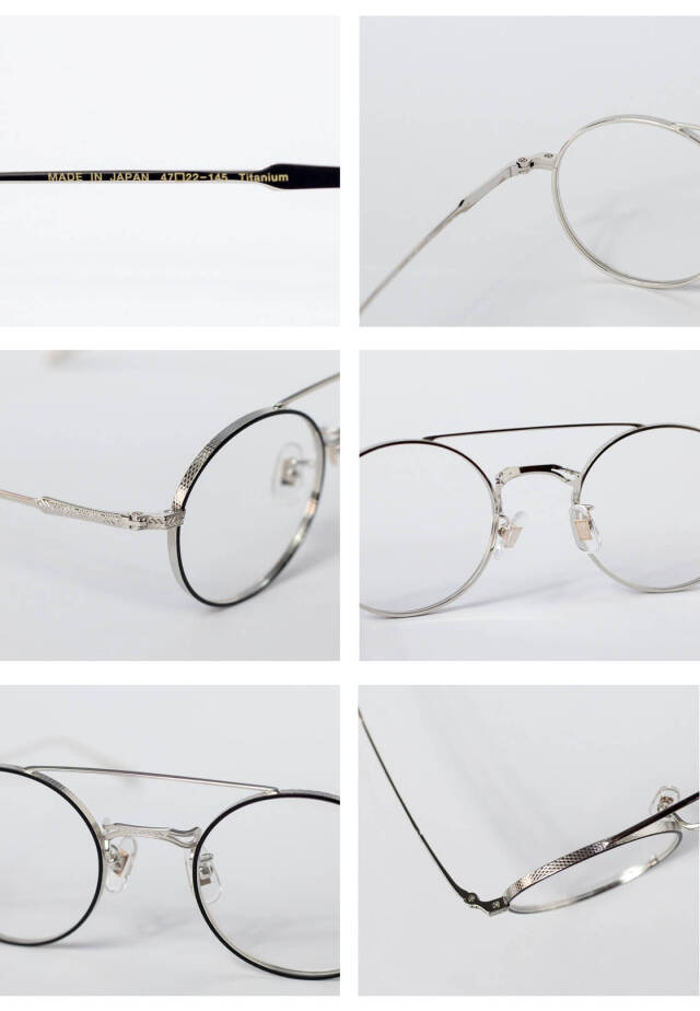 内藤熊八作 ラウンドフレーム チタン ダブルブリッジ N-302w 日本製