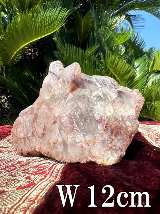 天然赤水晶クラスター 約1.05kg レッドクリスタル 【商品番号：m